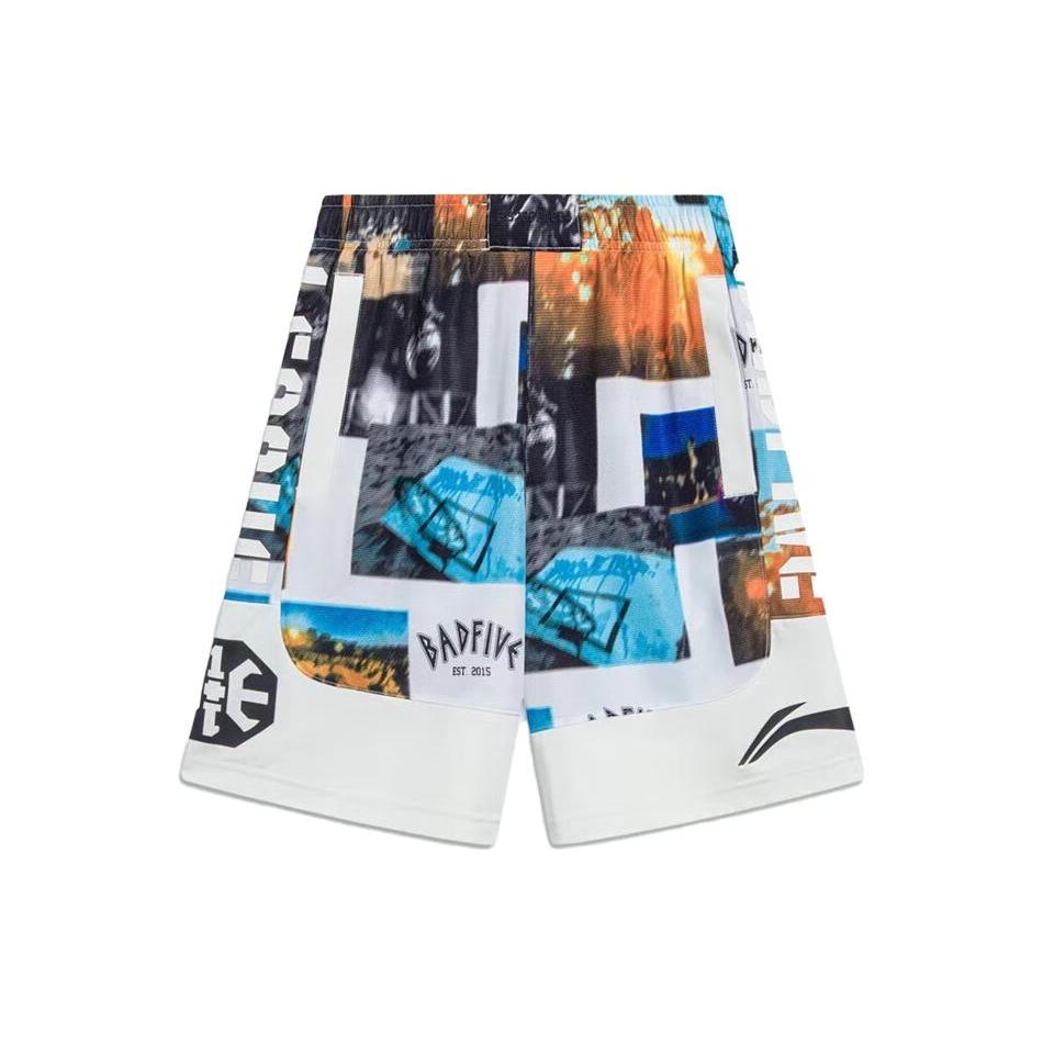 Li Ning x Mister Cartoon Badfive Sports Shorts Men s Photo All Over Print Ivory AAPT045-5 L