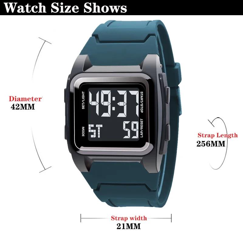 Sports Digital Watch for Men Waterproof Alarm Clock Stopwatch Multifunction Men's Sports Watch LED Electronic Wristwatch