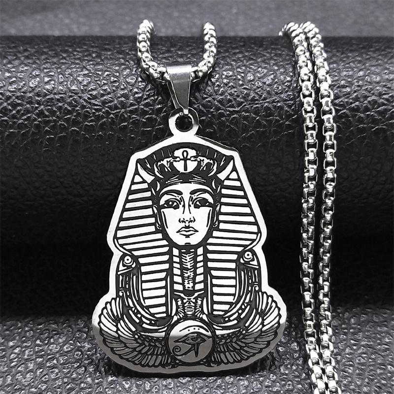 Egypt Ankh Cross Key of Life Pendant Necklace for Women Men Stainless Steel Amulet Egyptian Chain Necklace Jewelry Cruz Egipcia