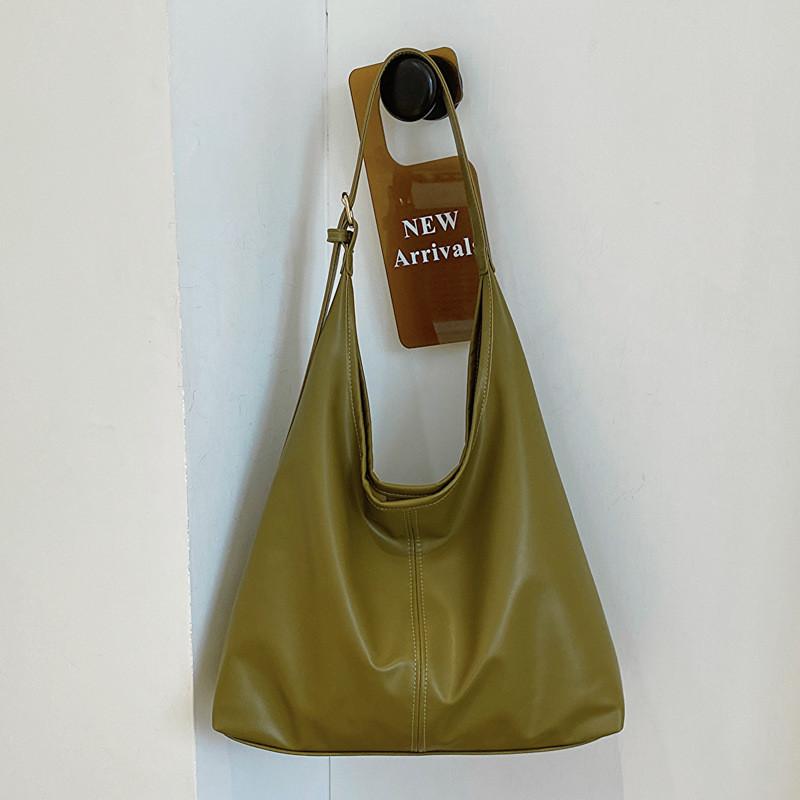 Large Capacity Trendy Solid Color Women's Bag 2023 Autumn New Fashion Street Style Shoulder Crossbody Commuter Tote Bag