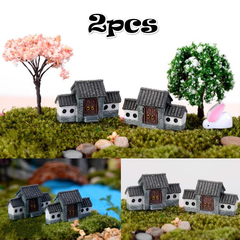 New 2PCS Ancient City Gate Chinese Archway Succulent Basin Decoration Accessories Moss Micro Landscape Ecological Bottle Decoration