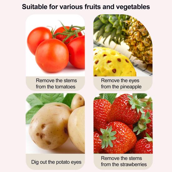 2Pcs Stainless Steel Tomato Corer Strawberry Baller Pitter Huller Multi-Function Vegetable Pineapple Eye Fruit Stem Remover Home Kitchen Tools