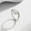 Salircon Shiny Luxury Glass Rhinestone 18K Gold Plated Stainless Steel Ring Wed Bridal Banquet Accessory Waterproof Jewelry New