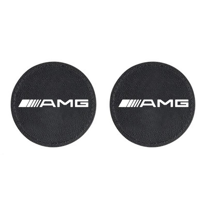 Car Water Cup Pad Car Coaster Anti-Slip Drink Holder Mat Leather For Mercedes Benz B/C/E/S Class A Class C200L GLC GLK CLA GLA RI3