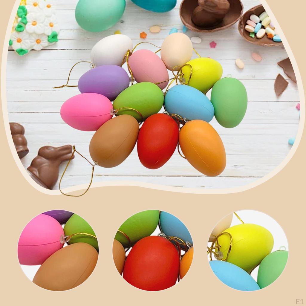 12 Pieces DIY Easter Eggs Basket Fillers Versatile Egg Hanging Ornaments for Home Crafts Door