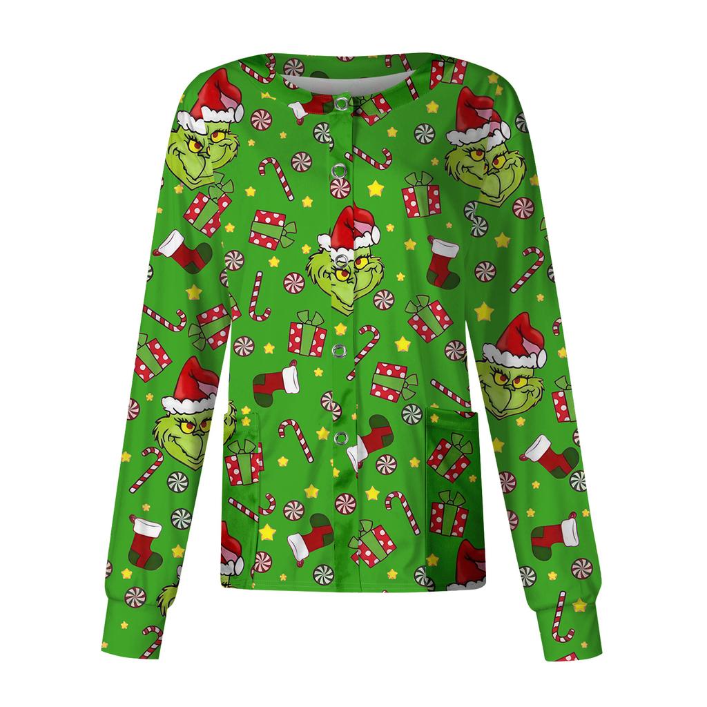 Women's Casual Long Sleeve Single Breasted  Printed Dry-nurse Top