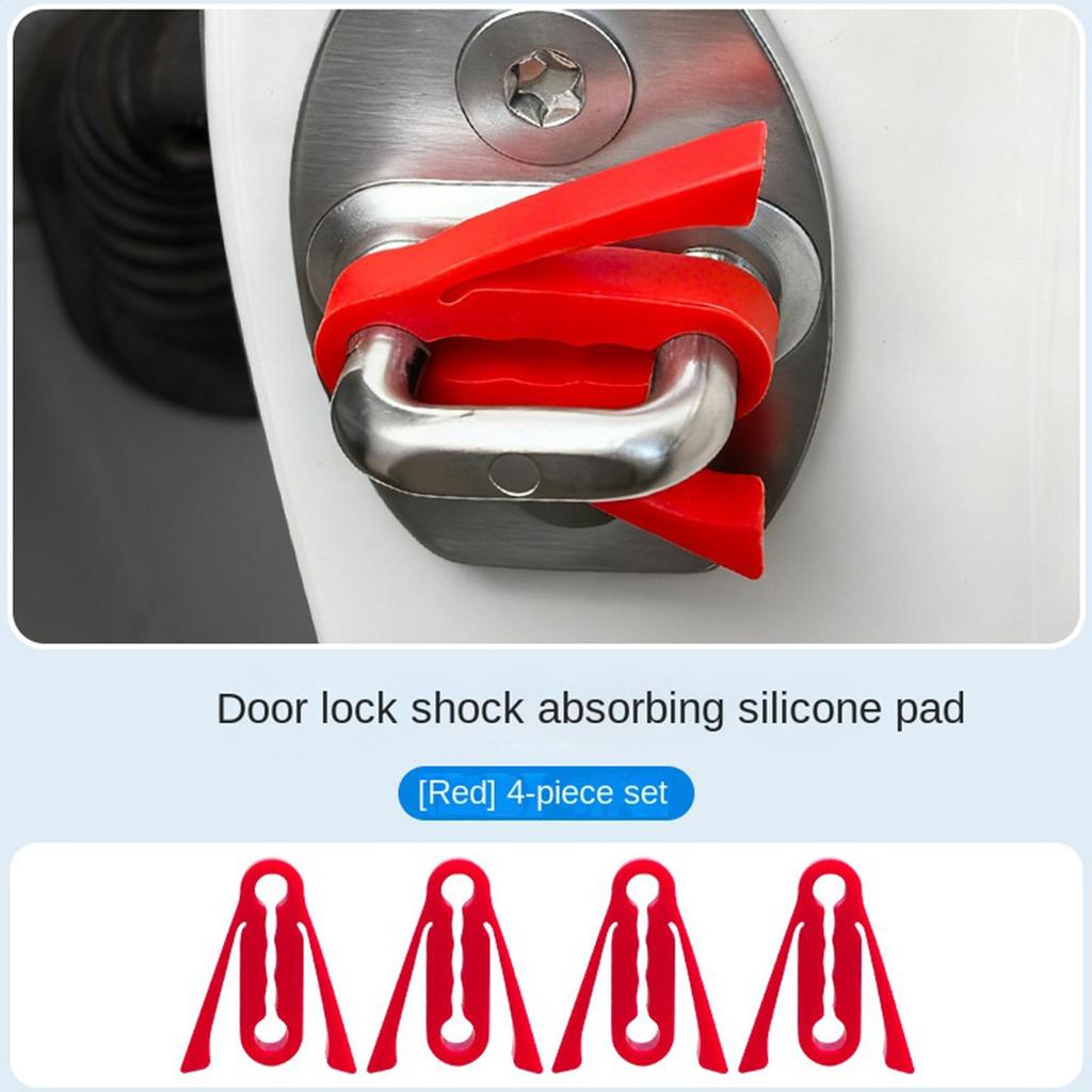 4Pcs Car Door Shock Absorber Silicone Latch Cover For Noise Reduction, Truck RV Automotive Door Strike Protector Accessories