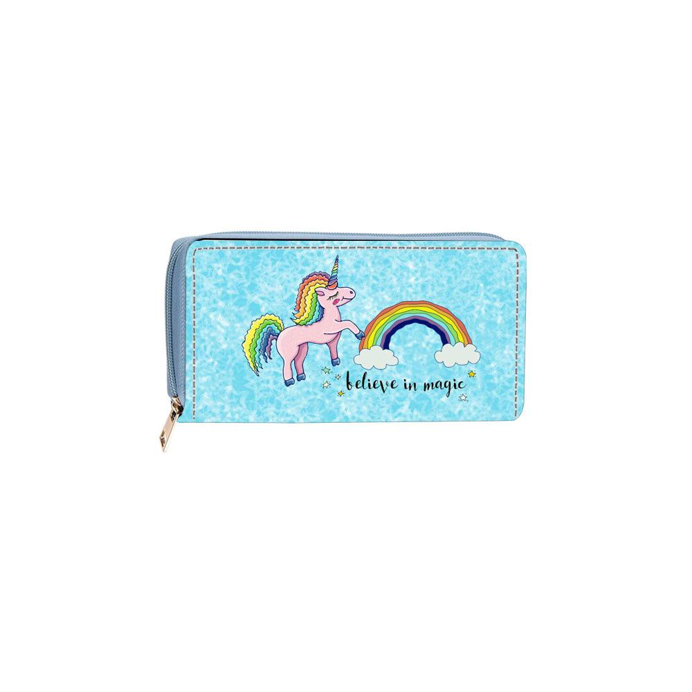 Einhorn lange Reißverschluss-Geldbörse Geldbörse Kartenetui