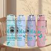 1PC If You See Me Mom Heart Quote Art 750ml Color Plastic Sports Water Bottle Leakproof Flip Straw Lid Suitable for Sports Office Home Use