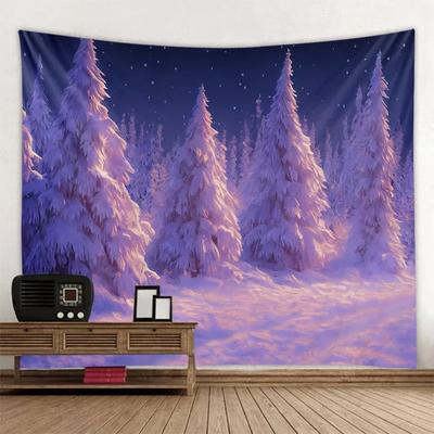 Christmas Winter Snowy Forest Wall Hanging Tapestry Christmas Wall Hanging Tree Wall Hanging Gorgeous Christmas Tree Fireplace Gifts