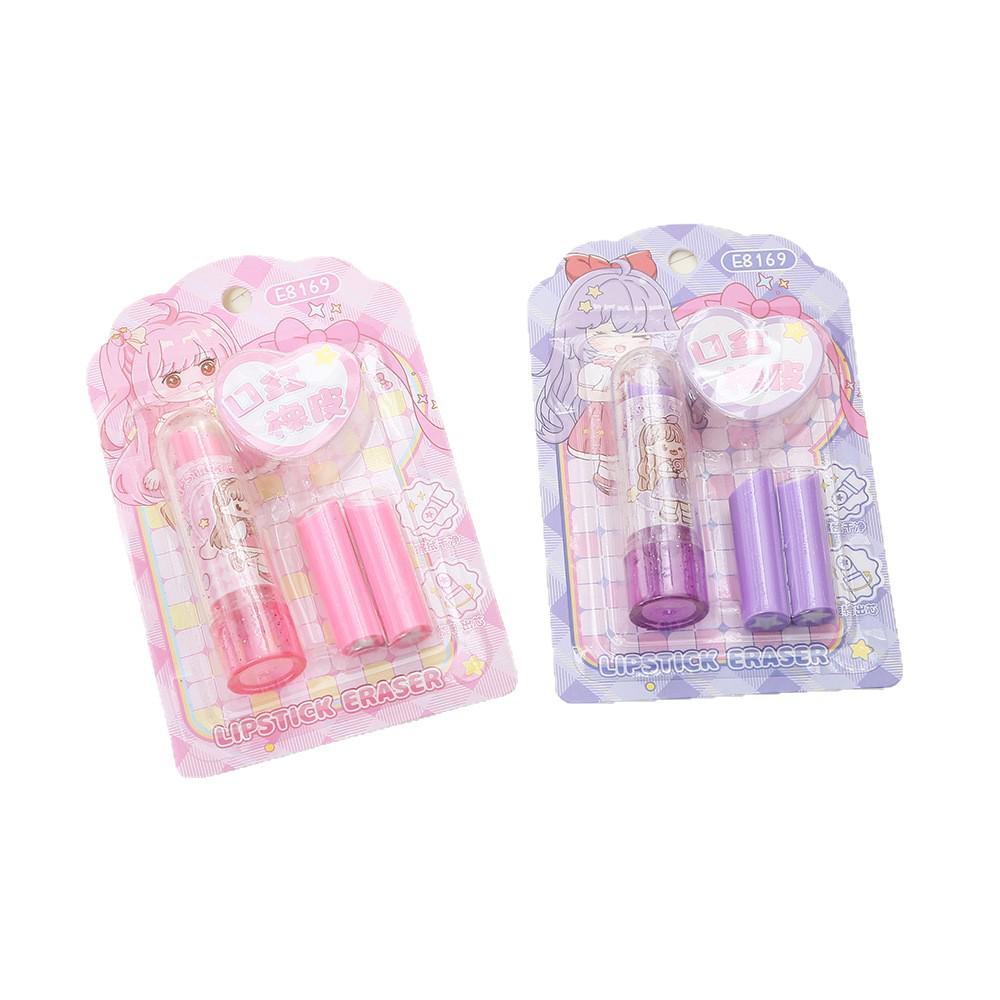 Creative Lipstick-Shape Twist Eraser - Portable and Cute Stationery for Students and Office