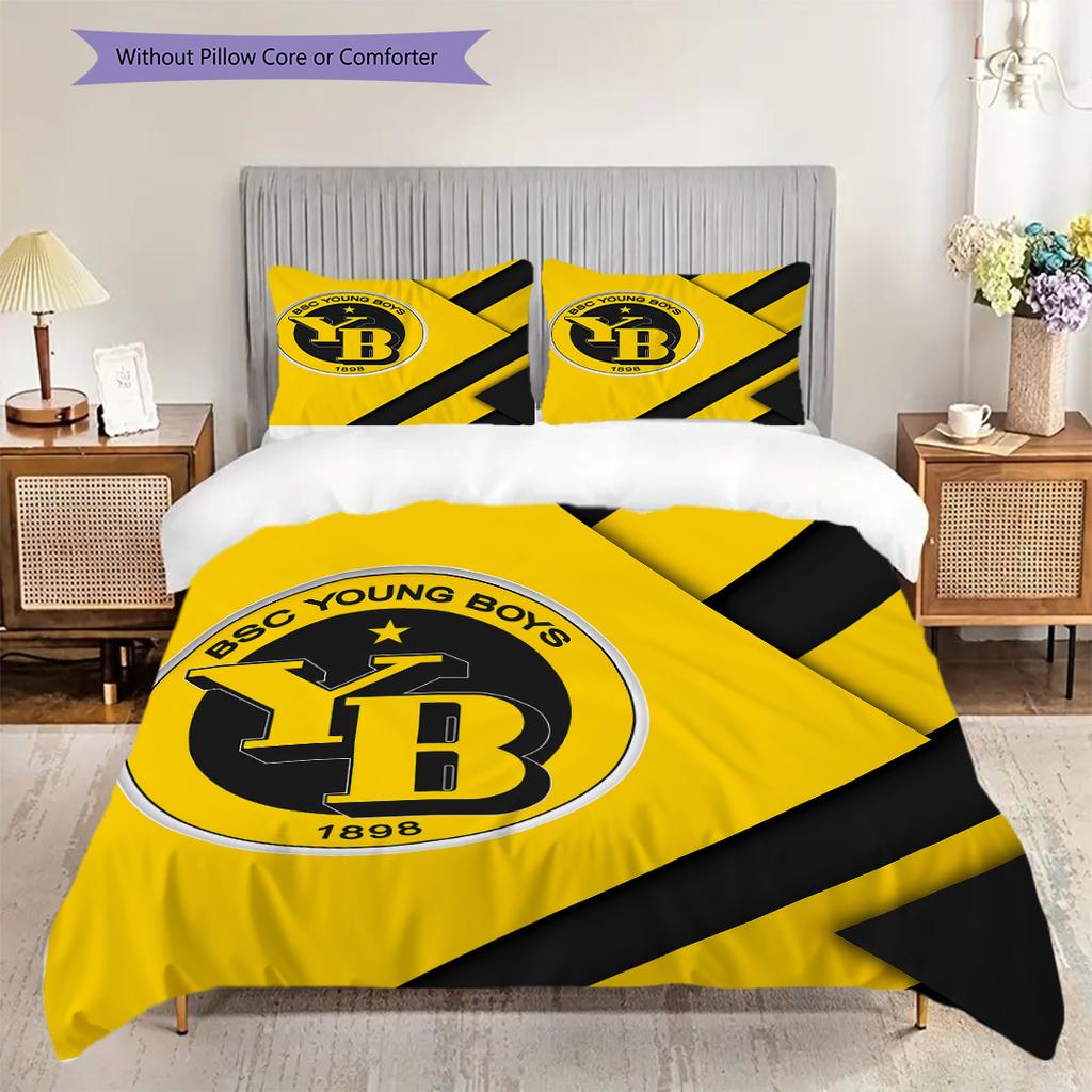 BSC YB Muster Bettwäsche Steppdecke Set Bettbezug Kissenbezug Heimdekoration Geburtstagsgeschenk (1 Bettbezug + 2 Kissenbezüge, ohne Füllung)