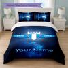 Malmö FF Custom Name Text Bedding Set 1 Duvet Cover+2 Pillowcases Soccer Logo Personalized Gift For Special Occasion Bedroom Decor