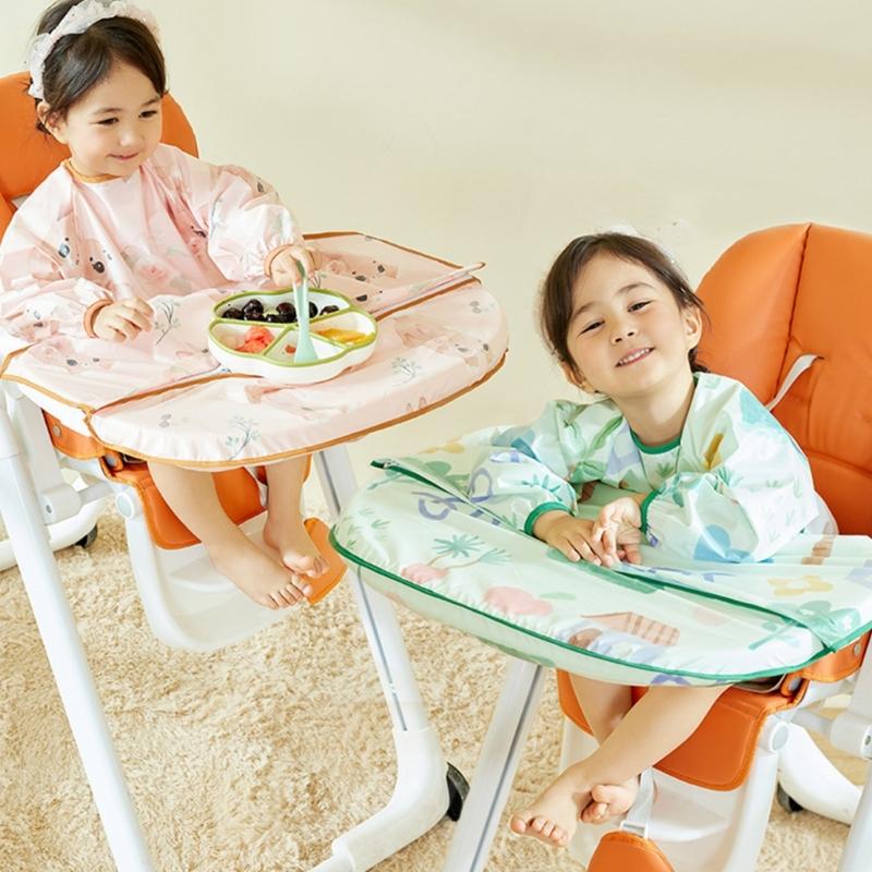 Śliniaki dla maluchów z długim rękawem, pełne ubranko ochronne, śliniaki niemowlęce z rękawami, ulepszenia dla dziecka