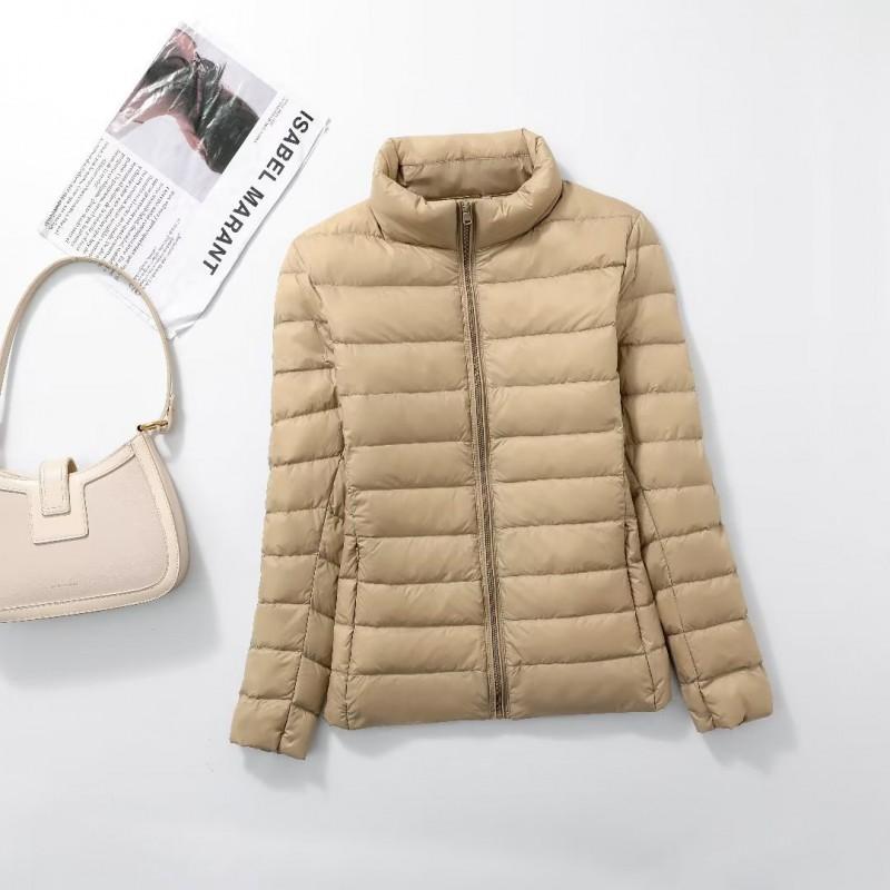 Womens Lightweight Short Down Jacket Plus Size Stand Collar White Duck Warm Coat