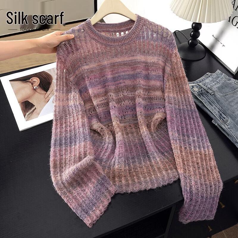 Women s Wool Blend Loose Knit Sweater L