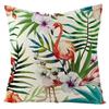 New Outdoor Waterproof Linen Pillow Case Tropical Green Leaf Cushion Cover
