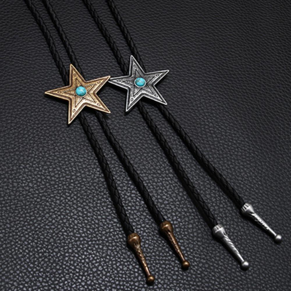 Ethnic Style Five-pointed Star Bolo Tie Boho Bronze Butterfly Choker  Women