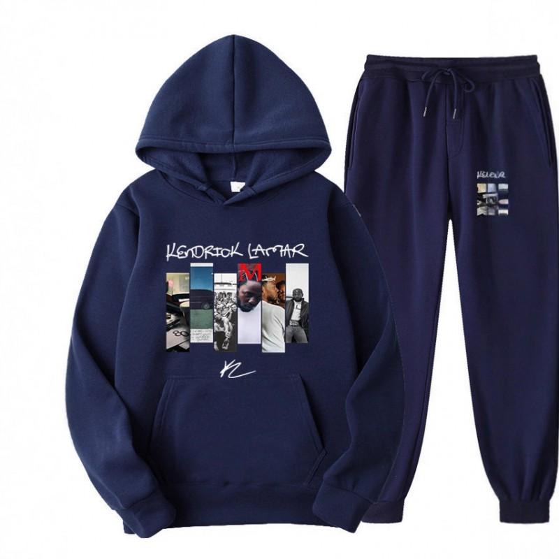 Kendrick Lamar Hoodie Set Unisex Long Sleeve Fleece Tracksuit Winter Casual Wear