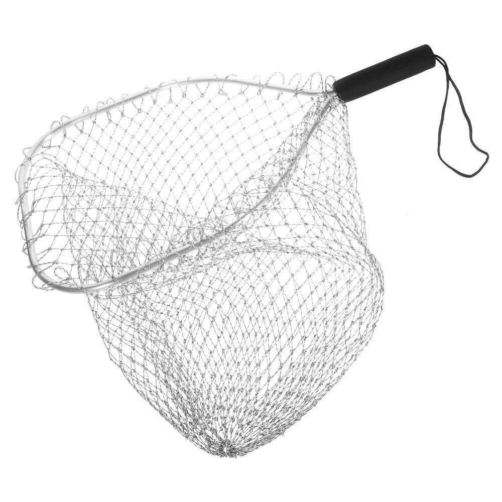 Mesh Fabric Fishing Net Mesh Alloy Material Anti-hook Fishing Catching Basket 30cm Square Large Capacity
