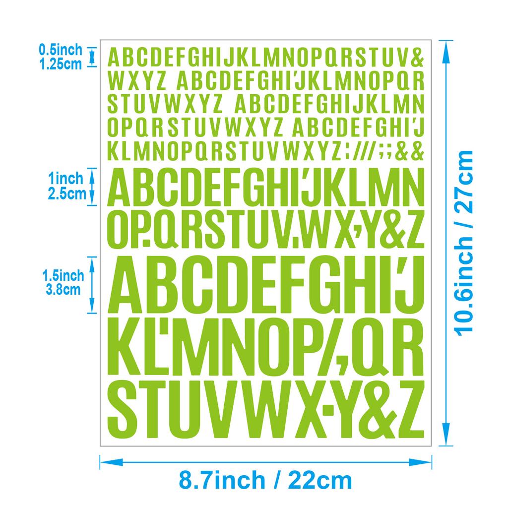 English Letter Stickers 0.5+1+1.5 Inch Scrapbook Holiday Greeting Card Decorative Handbook Letter Stickers