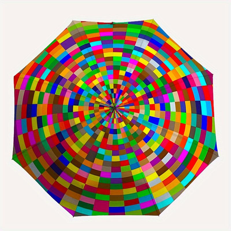 

1pc Colorful Circle Automatic Open/close Folding Umbrella, Compact Portable Travel Umbrella, Perfect Birthday/Christmas yy250807196