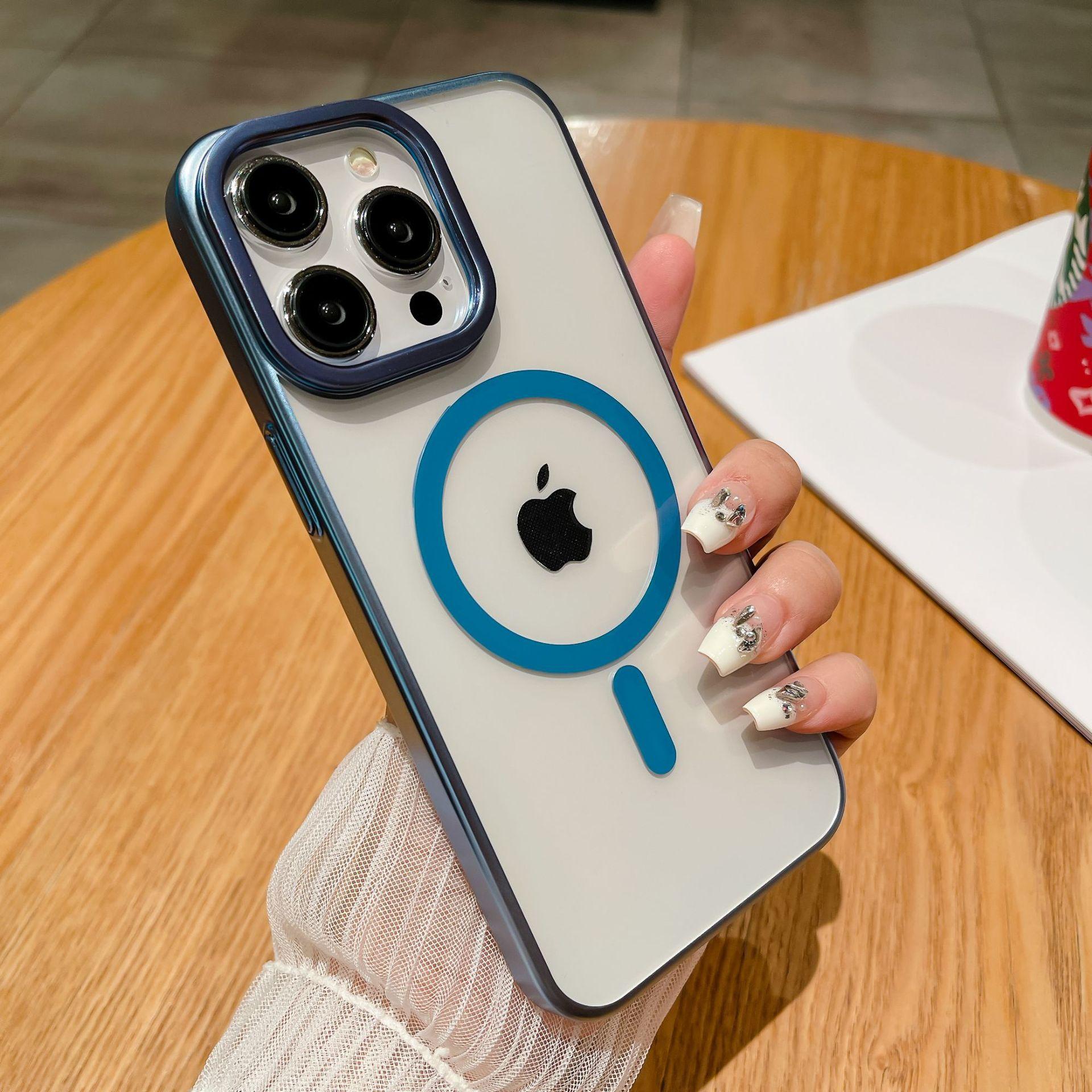 

Чехол для мобильного телефона с гальваническим покрытием и магнитной присоской, подходит для чехла для мобильного телефона iPhone 15, Apple 14promax, противоударный, полная защита iPhone15