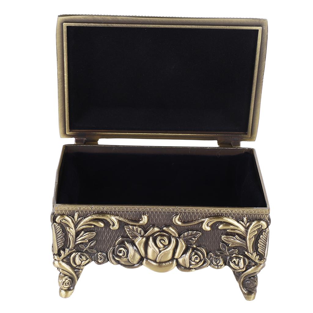 Vintage Jewelry Storage Box Alloy Decorative Large Capacity Jewelry Box for rrings Rings
