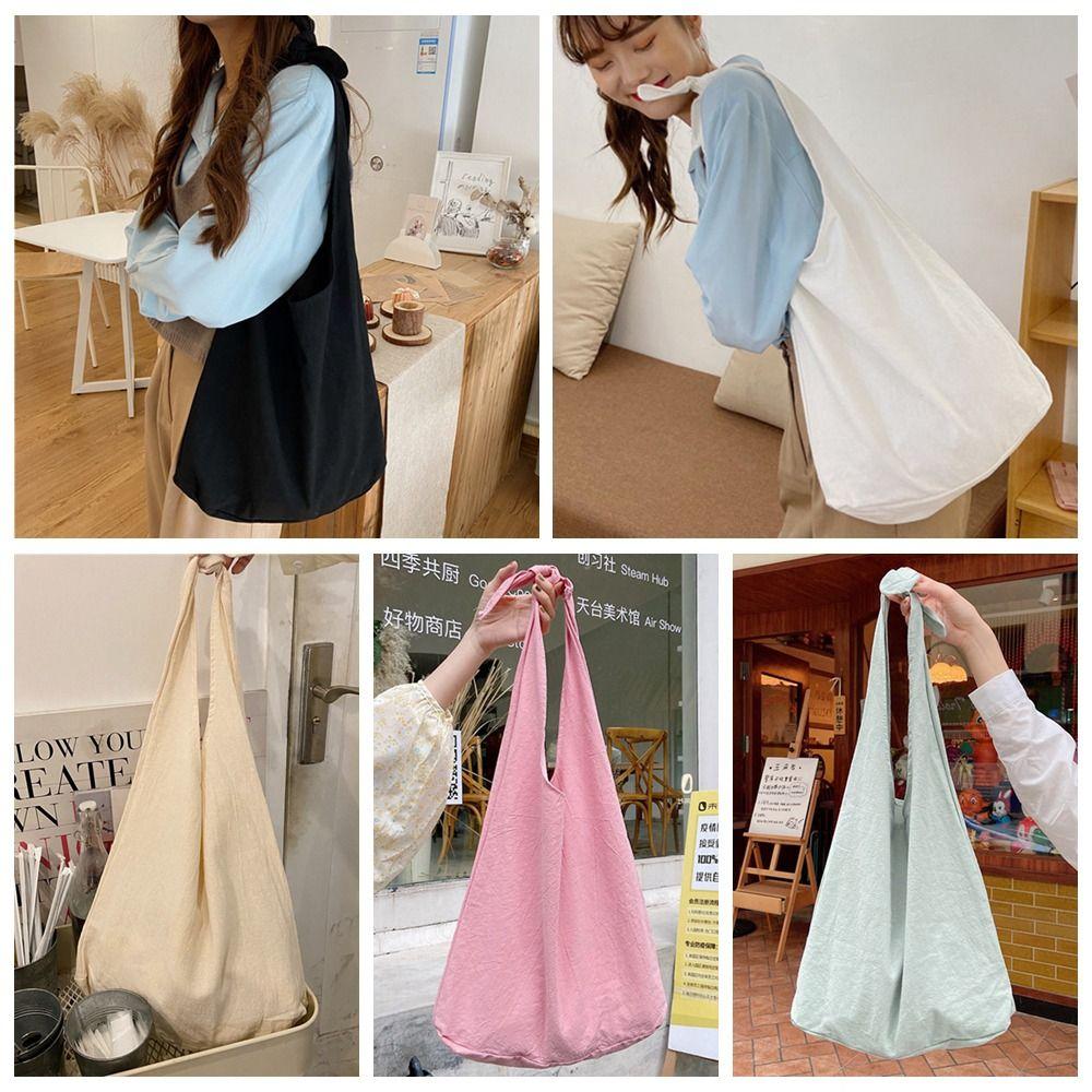 Creative Multicolor Tote Bag Solid Color Large Capacity Underarm Bag Commutting Daily Shoulder Bag Go To School
