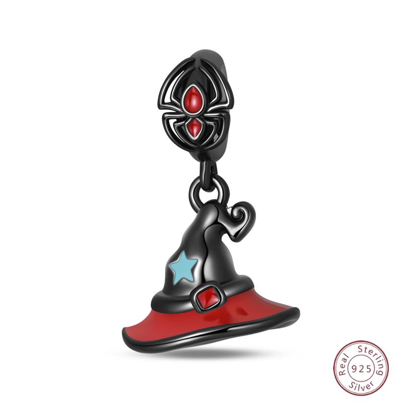 Halloween Charm Bead Anhänger Kupfer Kürbis Hexe Puppe Skelett Mumie Süßigkeiten Charm Passend für Original Armband DIY Schmuck