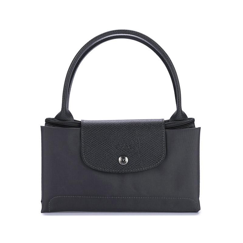 Longchamp Le Pliage Green 30 Solid Short Handle Snap Zipper Closure Recycled Canvas With Leather Trim Tote Bag Medium Women tote bags 1623919P66