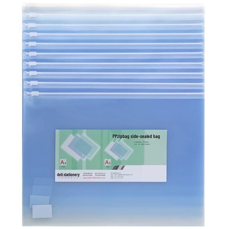 Deli 5588 A4 Frosted PP Zipper File Bag