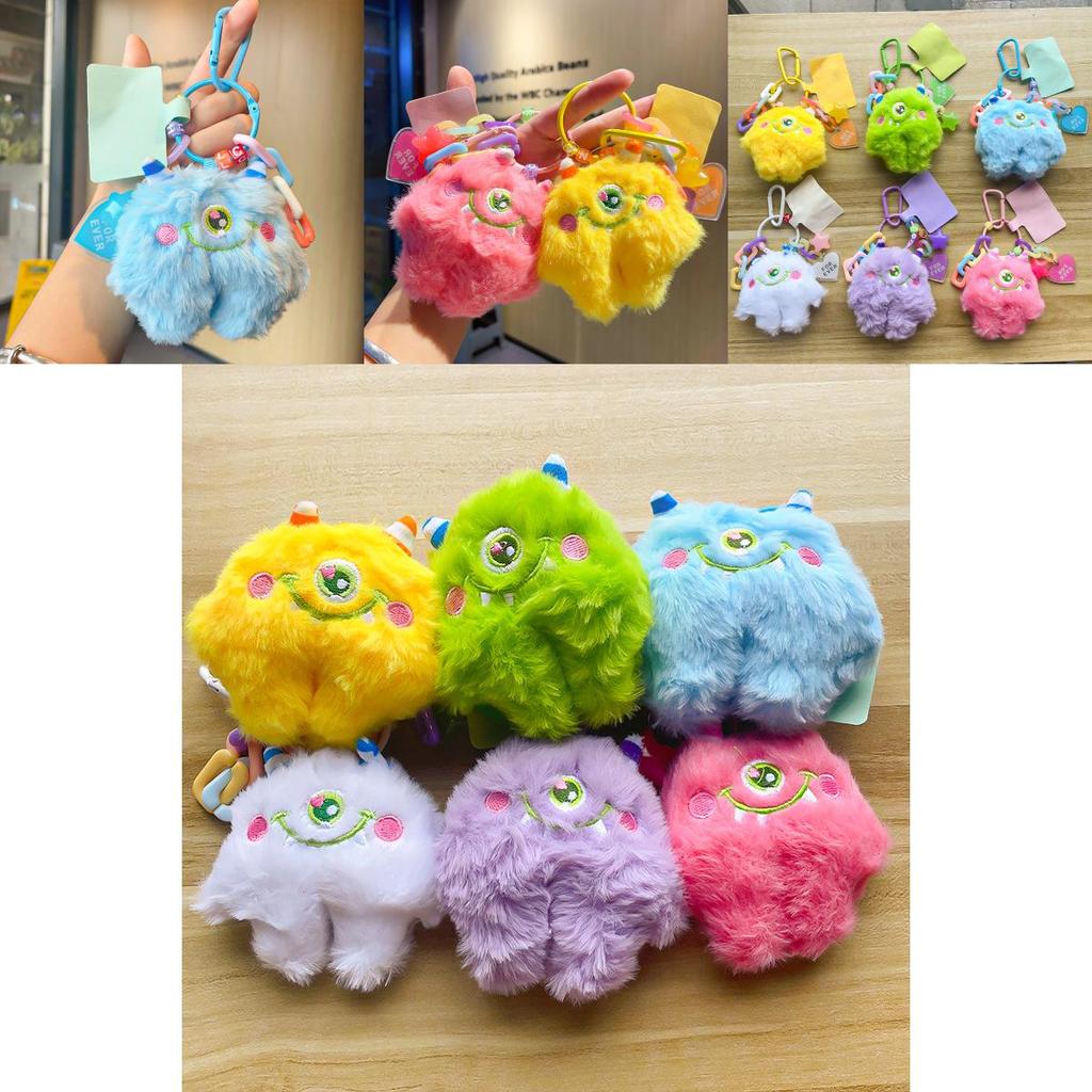 Colorful Plush Monster Keychain Cuddly Furry Toy For Birthdays And Special Occasions