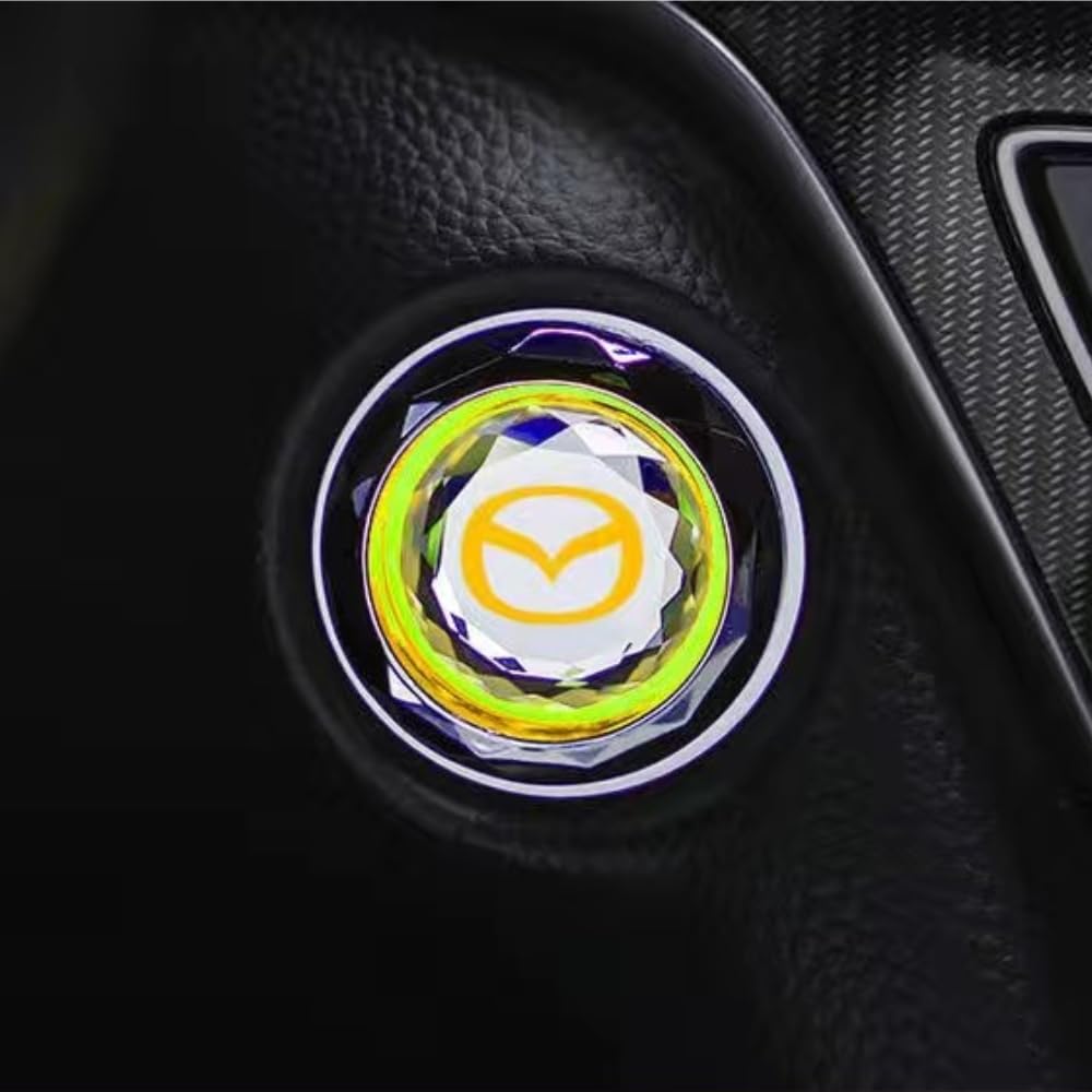 Suitable for Mazda Car Engine Start Button Crystal Start Cover Engine Button Cover Car Engine Button Cover Button Switch Decoration Cover Interior