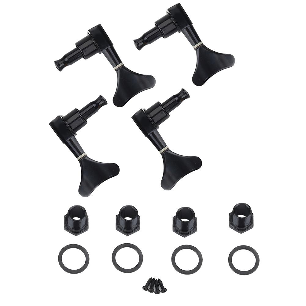 2L 2R Black Closed Zinc Alloy Machine Heads String Tuners Tuning Pegs for Electric Bass