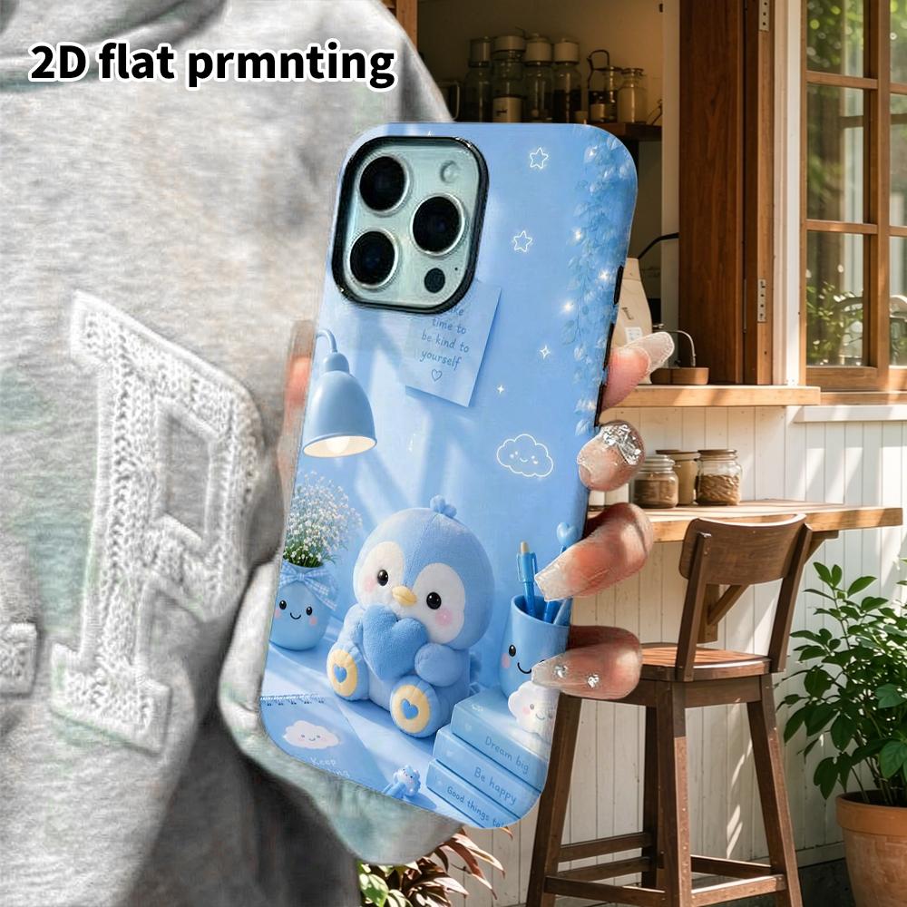 Phone Case: 2D Flat Design Suitable for iPhone 18 17 16 15 14 13 Pro Film Protective Case, Couple Style, Little Penguin, Christmas and Halloween Gift