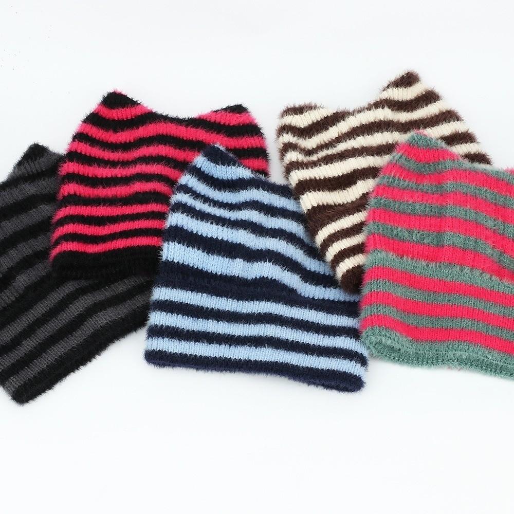Winter Cat Ears Beanie Hat Soft Ear Protection Wool Cap Casual Wool Knitted Cap Outdoor Wear