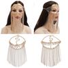 Fashion Rhinestone Decoration With Tassel Design Women Headwear Face Curtain For Nightclub Party And Performance