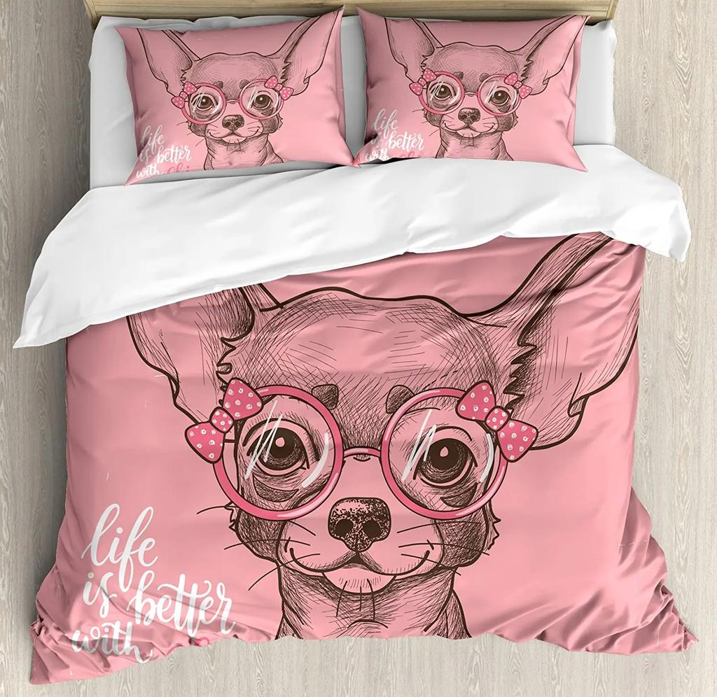 Bulldog Bedding Set For Bedroom Bed Home Group Of Young French Bulldogs With Adorable Exp Duvet Cover Quilt Cover And Pillowcase