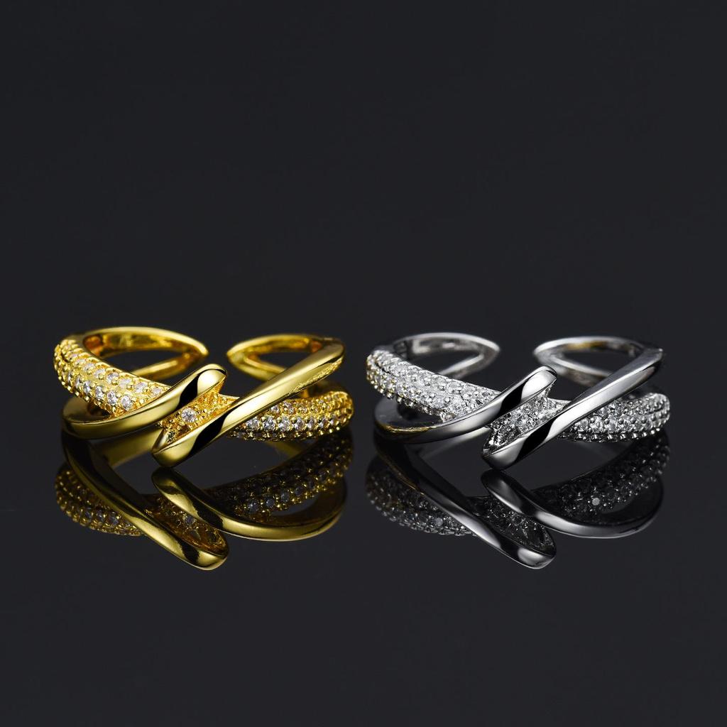 European-American Geometric Open Intertwined Ring for Women - Cool, Stylish Finger Accessory