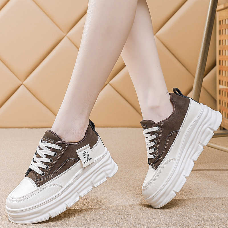 Fashion Key Height Perforated Runners Women Vulcanize Gray Sneakers Red White Shoes Sports Footwears Traning Brand Name