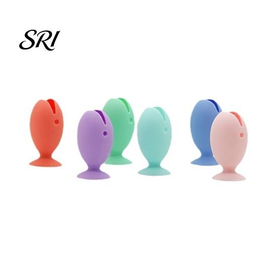 Toothbrush Holder for Glass Surface 2PCS Fish Shape with Strong Suction Cup Hygienic Soft Silicone Quick Drain Bathroom Organizer