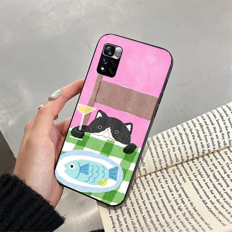 Phone Case For Xiaomi Poco C71 15T 14T Pro Redmi Note 15 14 14 13 Pro Redmi A5 15C 13C Cute Black Cats