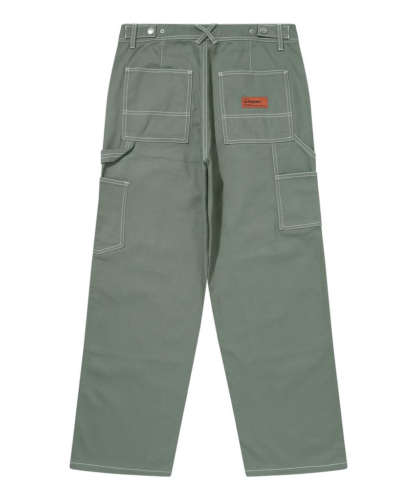Syupeodeulai Double Knee Cotton Work Pants Khaki