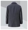 Men's Double-Faced Wool Blend Mid-Length Coat - Business Casual Down Jacket for Middle-Aged Dads