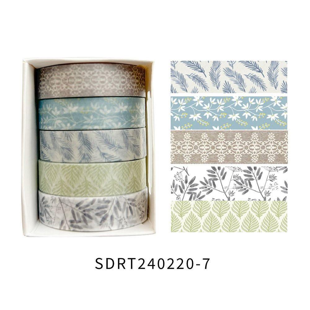 One Box/5 Rolls Retro Art Handheld Stickers High Beauty Film Cute Packaging Basic DIY