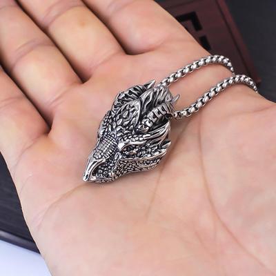 Dragon-Shaped Stainless Steel Pendant Necklace - 2025 Fashion Animal Series