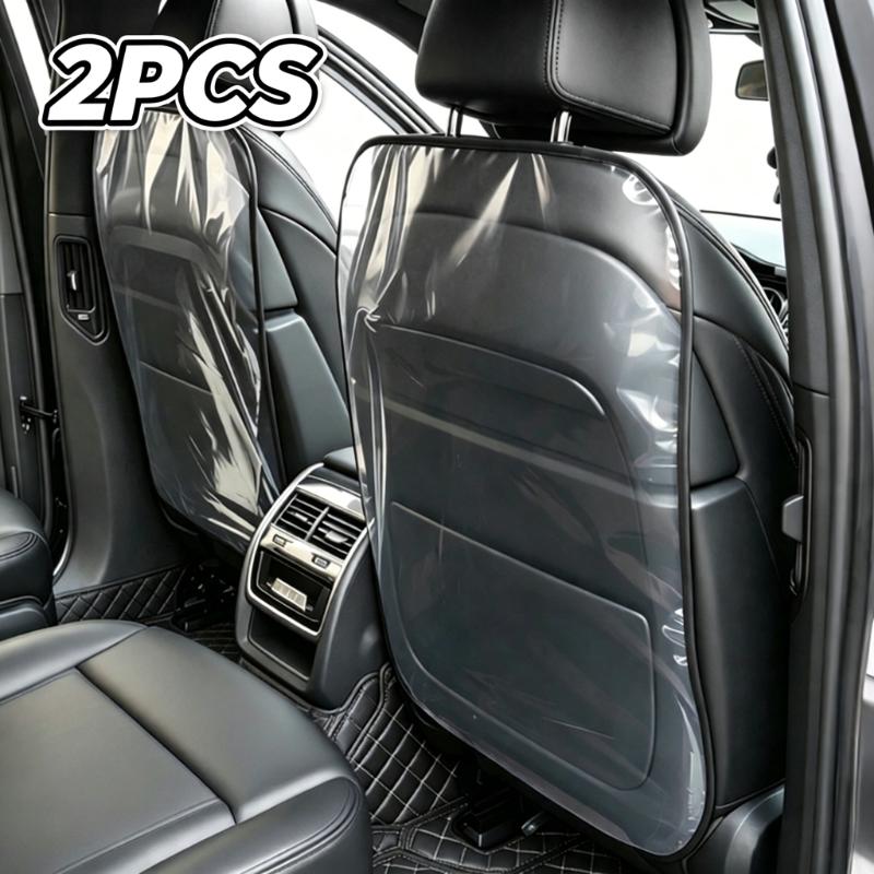 Car Seat Back Kick Mats With Clear Scratch Proof Auto Stain-Resistant Protector Mat For Family Cars With Kids Long Road Trips