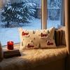 Festive Cushion Covers Christmas Cottage Cover Red Snowy House Pillowcase Decorative Cover Throw Pillow Case for Sofa Couch Farmhouse Home