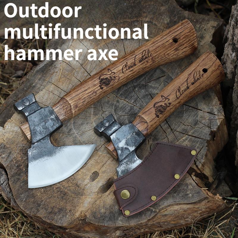 NEW Outdoor Multifunctional Tactical Hand Axe Camping Hand Forging Chopping Tree Hammer Axe